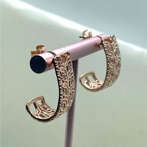 Rough Pink Diamond J-Hoop Earrings